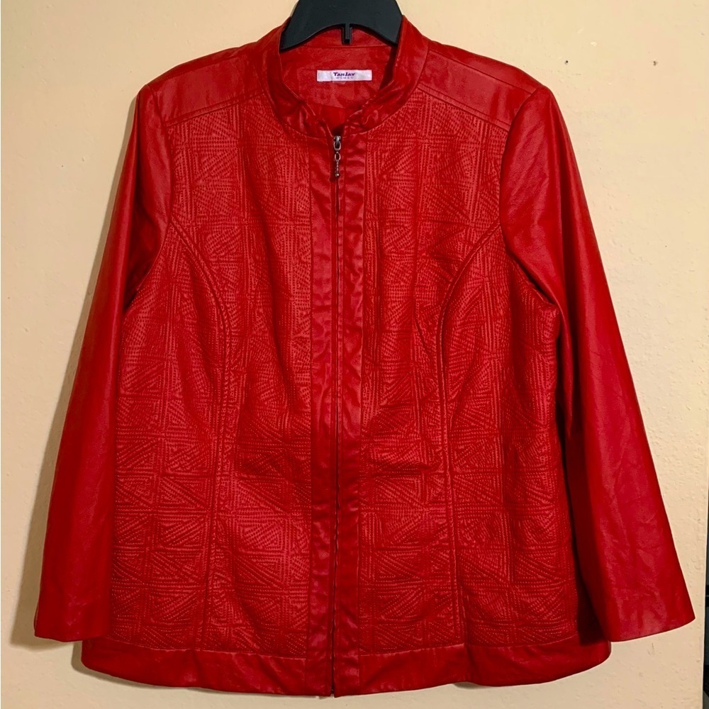 Tanjay Red Zipper Women’s Jacket Size 16-18